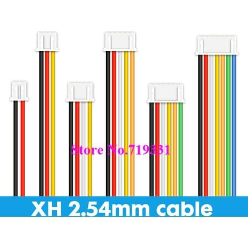 10pcs XH 2.54mm 2/3/4/5-12pin Single End Male Connector with Cable