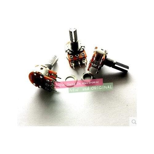 100pcs WH148 B100K 100K OHM Linear Taper Rotary Potentiometer B100K 15MM 6PIN