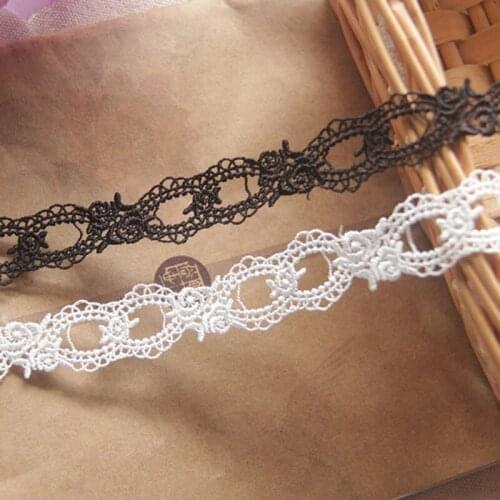 15yards exquisit White black Venice Lace trim wedding DIY Crafted Sewing Water Soluble Venise Lace trim fabric 2cm wide