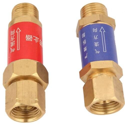 2Pcs HF-2 Flashback Arrestor Anti-corrosion Durable High Performance Brass Oxygen Acetylene Check Valve for Cutting Torch