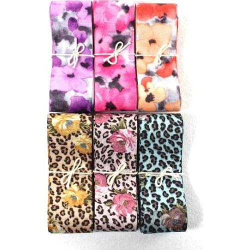 4 Widths|Floral Printed Grosgrain/Satin Printed Ribbon|Double Sided|Stripy|Colorful|Craft Supplies Bow Embellishment