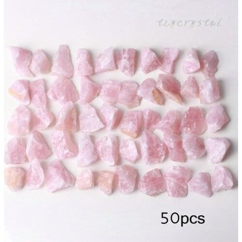 50pcs Natural Rough Pink Quartz Mineral Gemstone Specimen Decoration Bulk