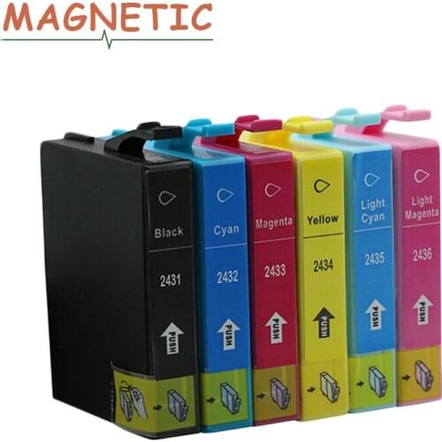 6X Compatible Ink Cartridge T2431 24XL For Epson EXPRESSION PHOTO XP- 750/760/850/860/950 inkjet printer