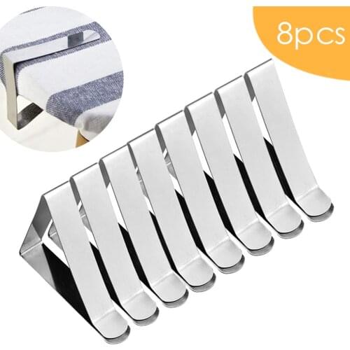 8PCS Clips Stainless Steel Tablecloth Clamp Portable Table Cover Clips Tablecloth Fixed Triangle Clips Home Textile Supplies
