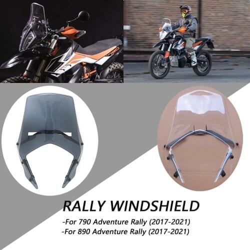 Motorcycle Windshield Windscreen Accessories Double Bubble Acrylic For 790/890 Adventure Rally Light Grey or Clear