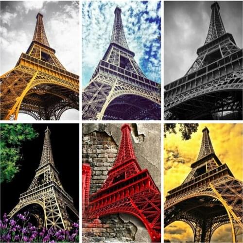 EverShine DIY Diamond Embroidery Landscape Diamond Mosaic Iron Tower Art Painting Cross Stitch Handmade Hobby Gift Decor Home