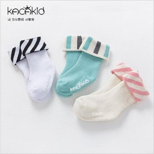 2017 Brand baby socks White pink stripe Cotton Girls Socks icecream design Meias Infantil Boys Socks