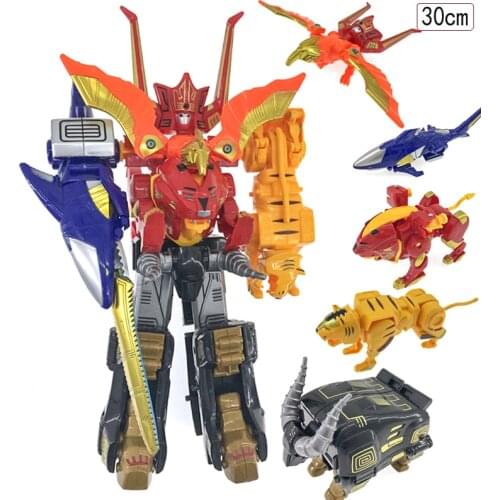 5in1 Super Rangers Sentai Bakuryu Sentai Abarangers Combination Robot Megazords Assembled Transformation Action Figure Boy Toys