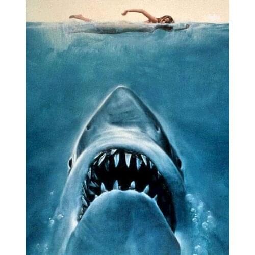 GATYZTORY 5D Diamond Painting Shark Pictures Of Rhinestones Diamond Embroidery Animal Cross Stitch Garden Mosaic Home Decor