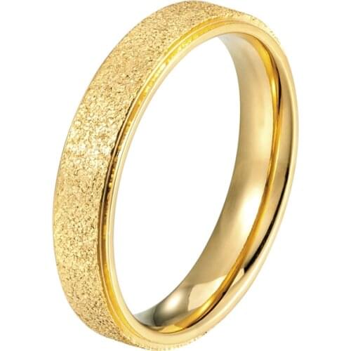 Width 2mm And 4mm Frosted Ring Stainless Steel Good Quality Ring Wholesale More Than 6 Piece Same Size And Color 15% Discount