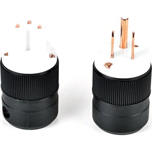 Hifi Audio Red Copper Plug Audio Amplifier Amplifier CD Power Plug Connector+IEC Plug Connector for hifi audio AC power cord