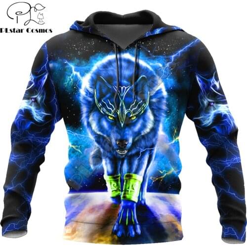 Blue Thunder Wolf 3D All Over Printed Autumn Men Hoodies Unisex Casual Pullover Zip Hoodie Streetwear sudadera hombre DW0531