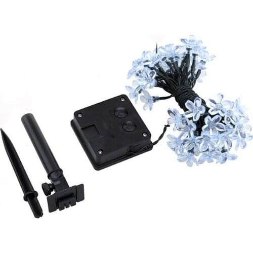 ICOCO 50LED Solar Powered Blossom Flower String Lights LED Fairy Light Wedding Christmas Party Festival Outdoor Indoor Garden