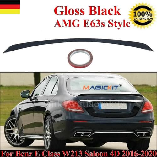 MagicKit For MERCEDES BENZ E CLASS W213 AMG 63 STYLE GLOSS BLACK REAR BOOT SPOILER LIP
