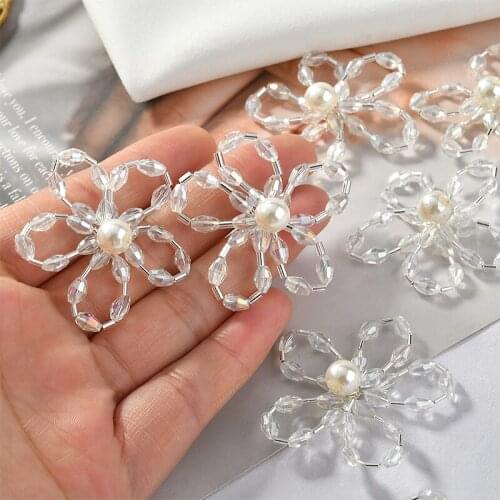 Min order 20pcs/lot 40mm beads Hand-woven cartoon flowers shape fashion florals diy jewelry earring/garment accessory