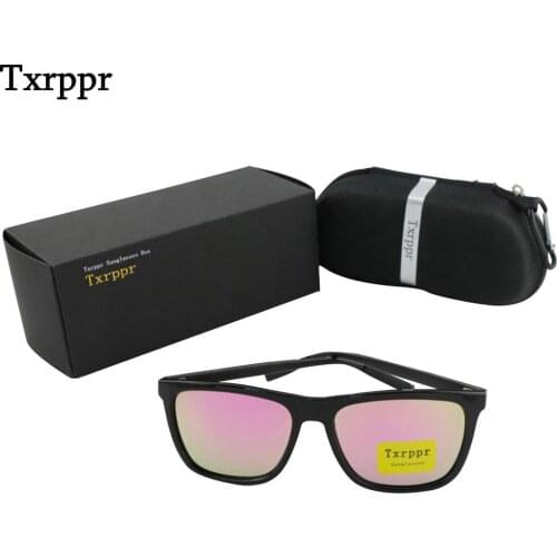 Txrppr Fashion Sunglasses Women Popular Brand Designer Black Frame pink polarized colorful Accessories Sun Glasses for box