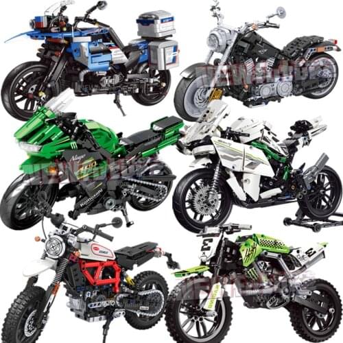 NEW serise Motorcycle Motor Buggy Motorbike Supercar Speed Race Racing Car Sports Building Blocks Moc Bricks Sets Kits Model