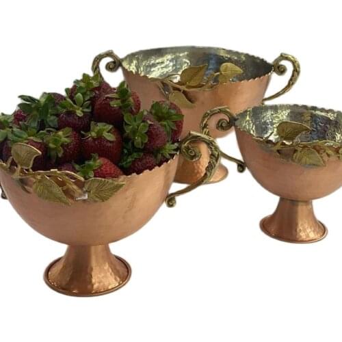 SET OF 3 Unique handmade copper bowl gift handcrafted hammer engraved 100% pure copper kitchen decor food bowl copper bucket