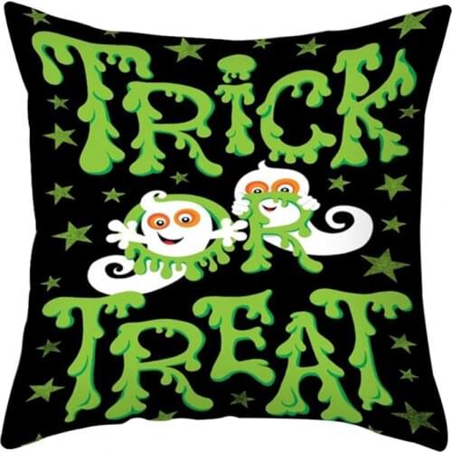 Pumpkin Pattern Halloween Pillowcase Breathable Polyester Peach Skin Single Side Printed Throw Pillow Cover Home Decor