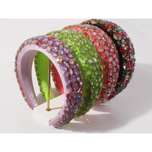 Personality Rhinestone Hairbands Womens Hair Accessories Wild Geometric Crystal Headband Exaggerated Headress For Party Wedding