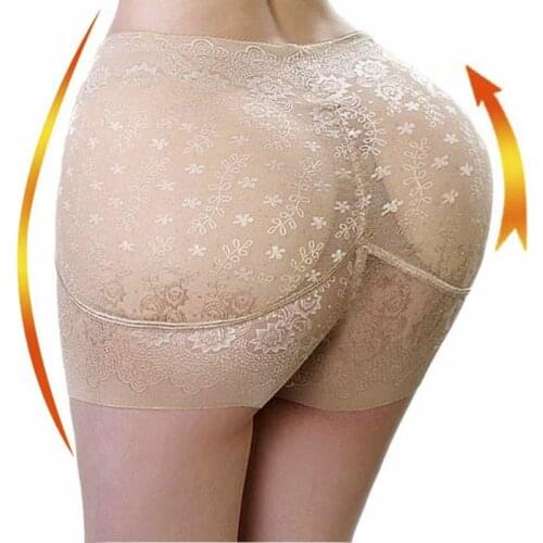Solid Color Womens Middle Waist Underwear Abundant Buttocks Padded Seamless Butt Lift Lingerie Hip Up Control Panties