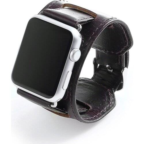 Bracelet strap 42mm 38mm for Apple Watch SE 6 5 4 3 2 1 crazy horse leather Band for iwatch 44mm 40mm handwork comfort watchband