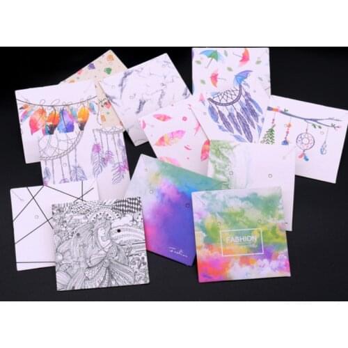 20pcs 40pcs 6x6cm Earrings Ear Studs Card Square Necklace Display Cards Hang Price Tag Kraft Paper Jewelry DIY Packaging