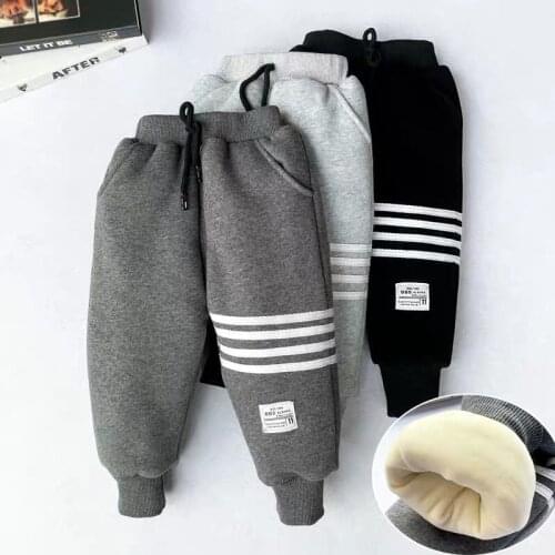 2021 Girls Boys Pants Winter Children Sprots Warm Cotton Pants Toddler Down Trousers High Quality Kids Leggings Boys Clothing