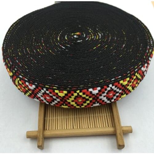 100% Polyester material Woven Jacquard Ribbon 10Yards 7/8'' 23mm A variety of color dots made of geometric patterns