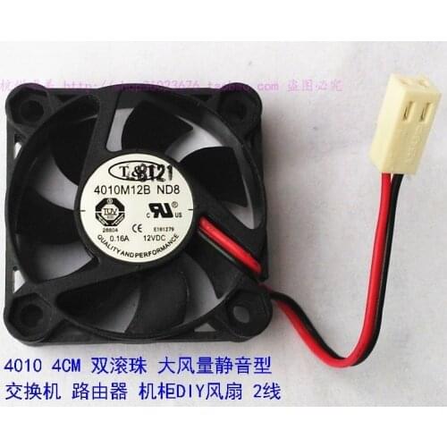 NEW T&T 4010M12B ND8 4010 4CM Double Ball bearing 2lines 12V 0.16A cooling fan