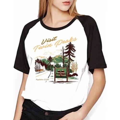 Newest 2018 Twin Peaks T Shirt Women Movie Tv Shirt Female T Shirt Tumblr Clothes Graphic Tees Women Gothic Plus Size Tops