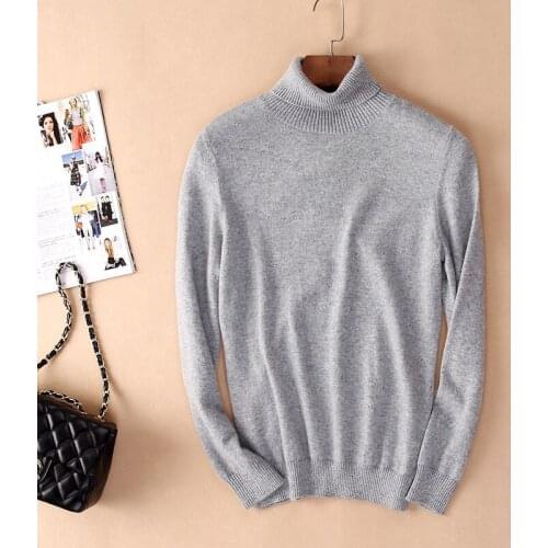 Turtleneck Cashmere Sweater Womens 100% Pure Cashmere Thick Autumn/Winter New Sweater Base