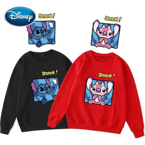Disney Sweatshirt Fashion Stitch Little Monster Angel Cartoon Print Sweet Women O-Neck Pullover Long Sleeve Harajuku Top Female