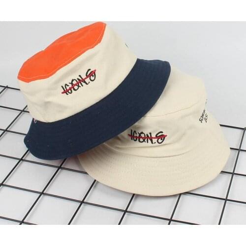 2020 Cotton Letter Embroidery Bucket Hat Fisherman Hat outdoor Travel Hat Foldable Sun Cap Hats for Men and Women