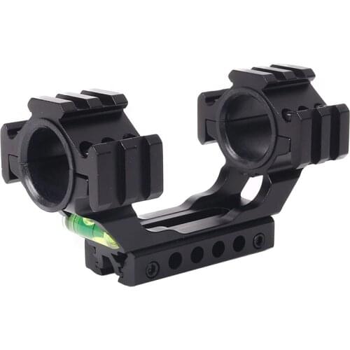 Aluminum One Piece Dovetail To Picatinny Scope Mounts 11mm To 20mm Bubble Level 1 inch/30mm Rings With Picatinny Rail On Top