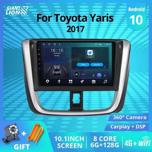 2DIN Android10.0 Car Radio For Toyota Vios Yaris 2017 IPS Screen Stereo Receiver GPS Navigation Auto Radio Car Multimedia Player