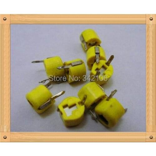 Free Shipping!!! 10pcs Yellow 40P adjustable capacitor / tuning capacitor / Plastic 6mm diameter