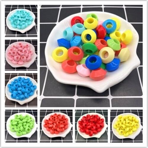 20pcs 16x9mm Acrylic Flying Saucer Big Hole Spacer Beads For Jewelry Making DIY Necklace Bracelet Accessories
