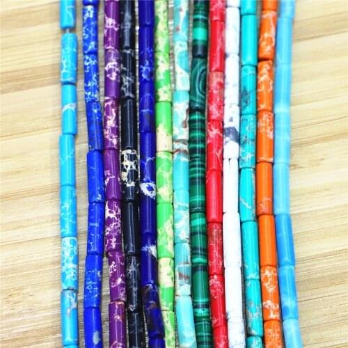 Natural Stone Beads Agates cylinder Shape Emperor stone Loose Spacer Beads for Jewelry Making DIY Bracelet Necklace Accessories