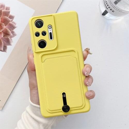 Soft Liquid Silicone Card Wallet Case For Xiaomi Mi POCO M2 Pro Redmi Note 10 9 Pro Max 10S 9S Camera Protection Back Cover
