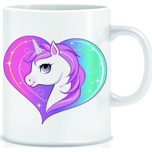 Custog Porcelain Mug Fun Design For Coffee Funny Gifts for Women and Men 12oz Customize Unicorn