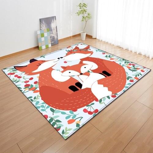 Colour Cartoon Animals Fox Flamingo 3D Print Carpets for Living Room Bedroom Area Rug Child Home Decor Carpet Kids Room Play Mat