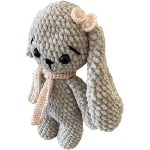 Baby Plush Doll Rabbit for Girls and Boys Knitting Crochet Cotton Bunny Cute Long Eared Animal Toys for Newborn Fluffy Kawaii