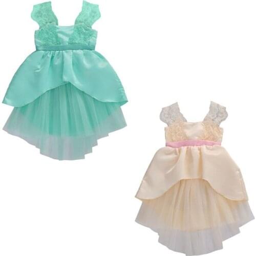 Kids Baby Girls Bowknot Decoration Dress Fashion Sleeveless Dress Wedding Party Dress