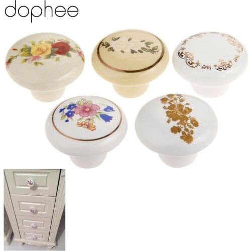 Dophee Furniture Knobs Ceramic Knob Cupboard Drawer Cabinet Knobs and Handles Door Kitchen Pull Handles Furniture Fittings