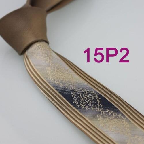 YIBEI Coachella ties Mens SKINNY Tie New Design Coffee Knot Contrast Silver Black Florals/Stripes Microfiber Necktie SLIM Tie