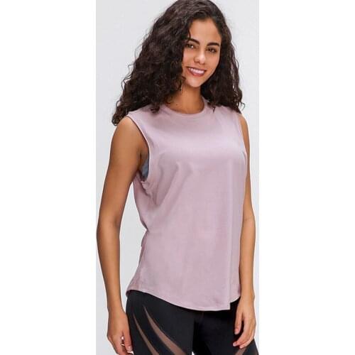 Cotton Fitness Top Women Workout Gym Tank Tops Quick Dry Hip-length Sport Vest Yoga Tops Vest Leisure Shirt Cloth G183