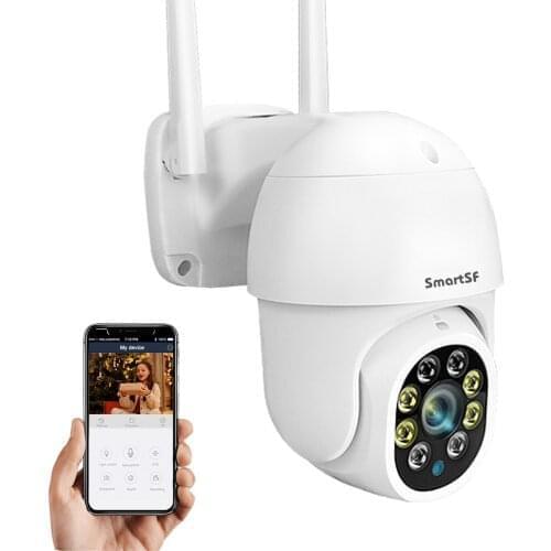 SmartSF 3MP PTZ WIFI IP Camera Outdoor 5X Digitial Zoom Wireless Security CCTV Camera Two Way Audio SD Card Remote View IR-cut