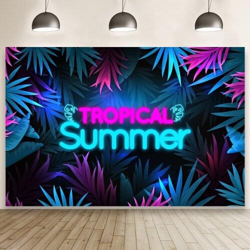 Cool Summer Tropical Party Photography Backgrounds Creativity Night Birthday Party Backdrops Photo Studio Custom Banner Poster
