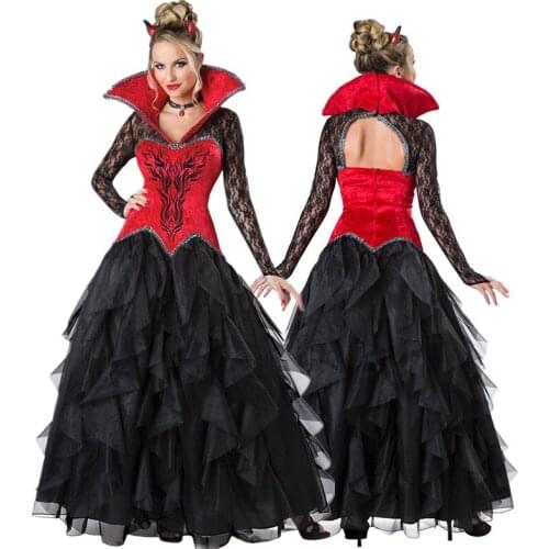 Halloween Gothic Scary Vampire Witch Cosplay Dress Day of Dead Horror Evil Zombie Medieval Victorian Costume